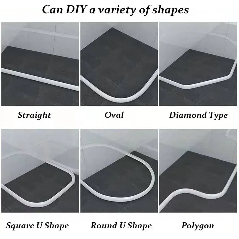 Elastyczna, wodoodporna silikonowa bariera prysznicowa, łatwa do zainstalowania, aby zapobiegać wyciekom wody.