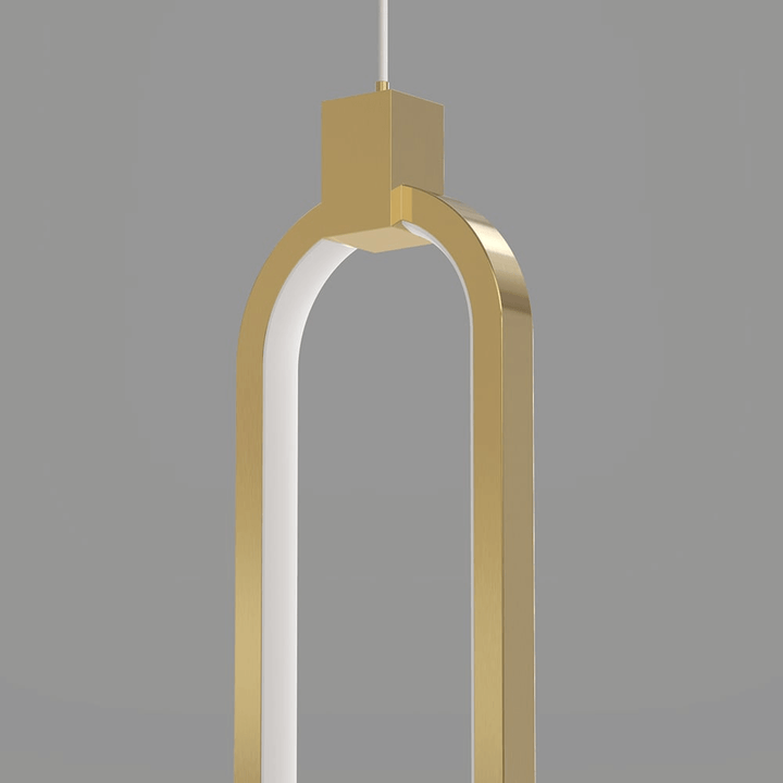 Złota Lampa Wisząca Podwójny Okrąg Nowoczesny Design
