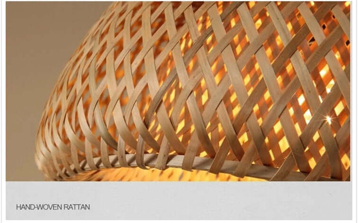 Designerska lampa wisząca z materiałów naturalnych