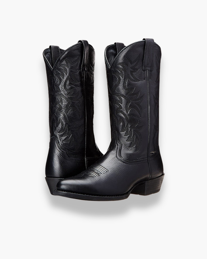 Kowbojki damskie western eleganckie, skórzane brązowe, staranne szwy, ponadczasowy styl, wygoda premium