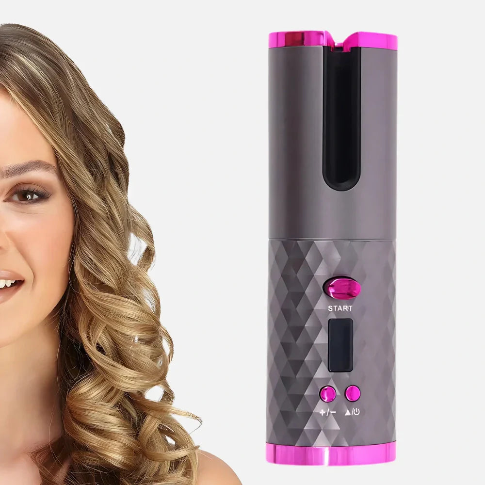 Ceramiczna lokówka do włosów z automatycznym obrotem dla doskonałych i lśniących loków, eleganckie akcesorium do stylizacji.