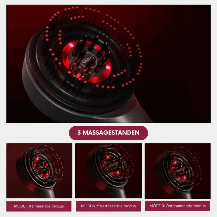 Elektryczna szczotka do masażu skóry głowy LED, ergonomiczny design, różne tryby, idealna do relaksującej pielęgnacji włosów.