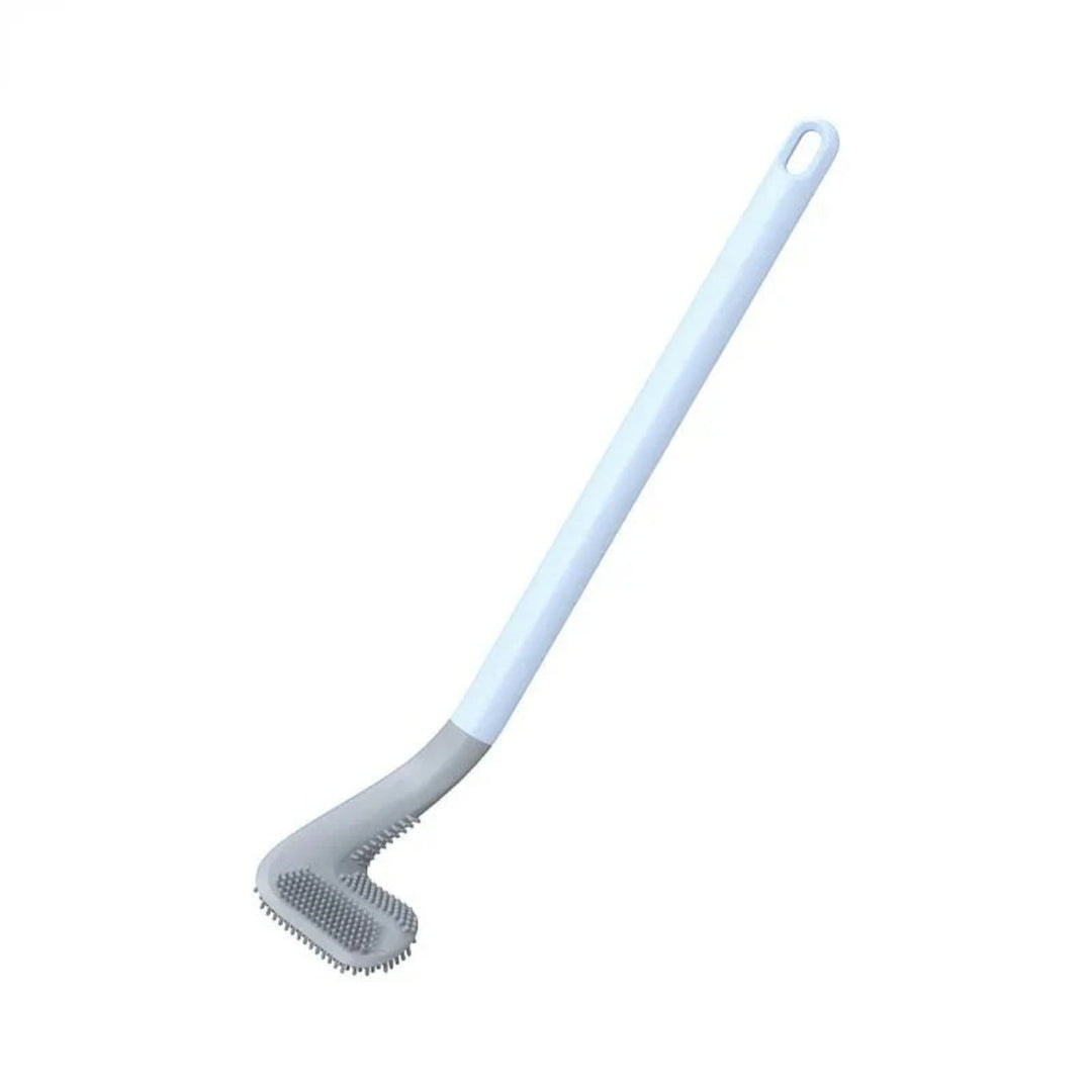Ergonomiczna szczotka do toalety w kształcie litery L, nowoczesny design dla efektywnego czyszczenia, trwałe i łatwe w pielęgnacji materiały.