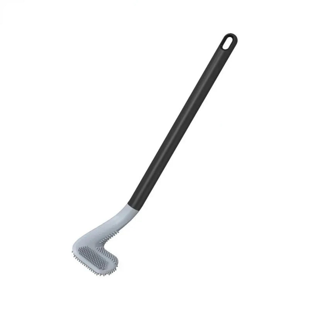 Ergonomiczna szczotka do toalety w kształcie litery L, nowoczesny design dla efektywnego czyszczenia, trwałe i łatwe w pielęgnacji materiały.