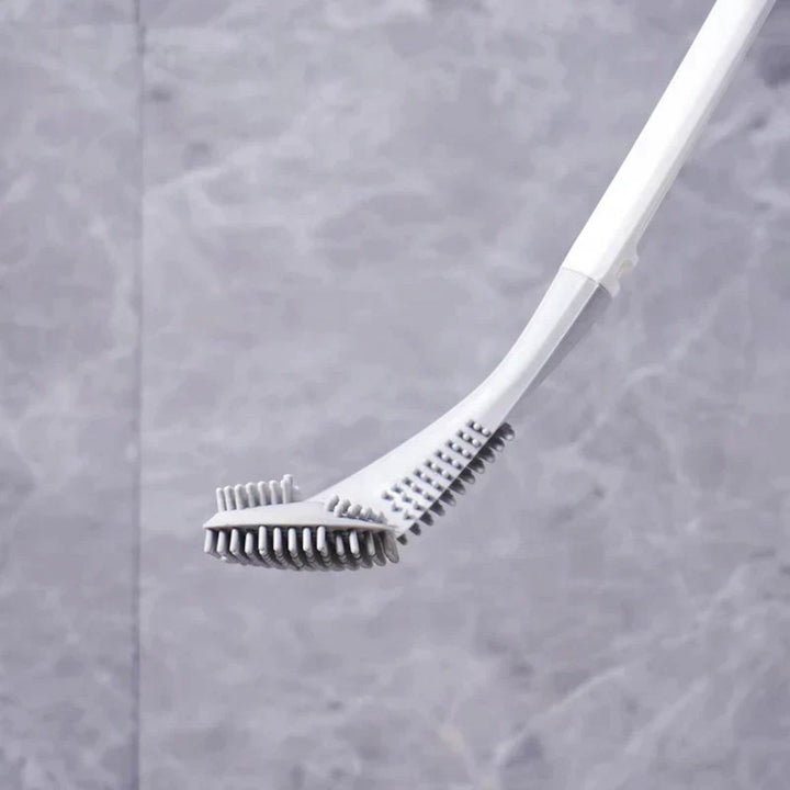 Ergonomiczna szczotka do toalety w kształcie litery L, nowoczesny design dla efektywnego czyszczenia, trwałe i łatwe w pielęgnacji materiały.