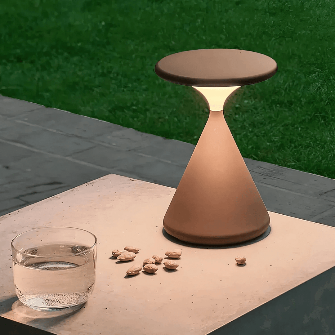 Bezprzewodowa lampa stołowa Aeron Hourglass, zbliżenie na detale