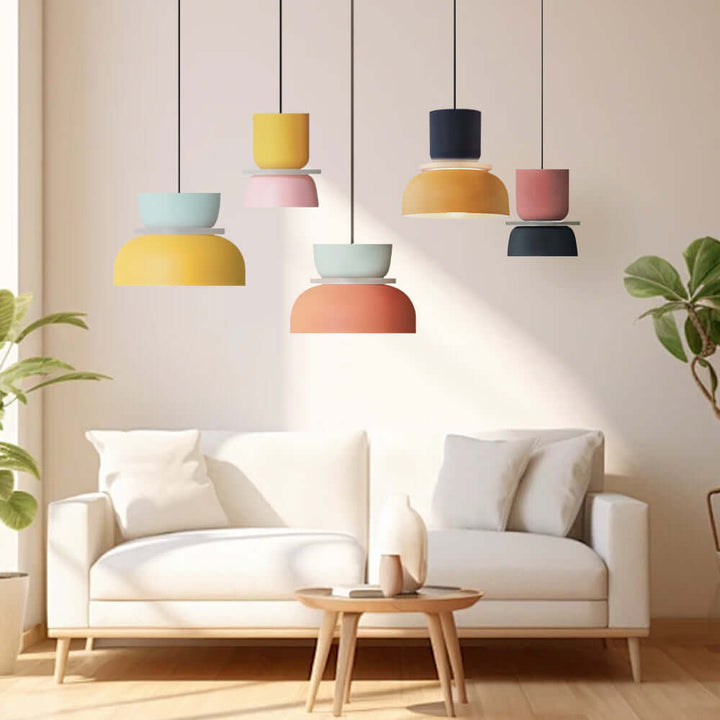 Nordycka lampa wisząca Dulcy z blokami kolorów