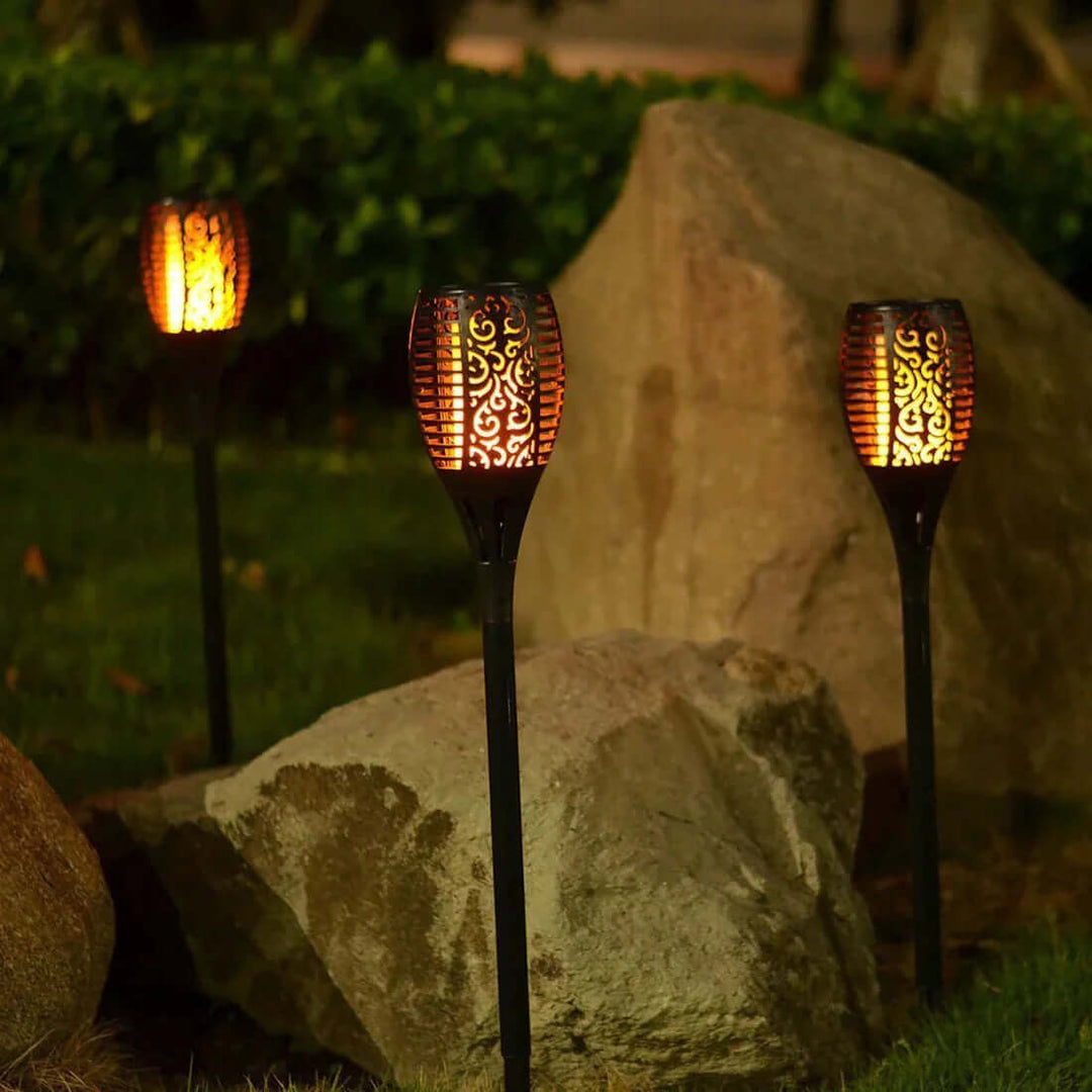 Zewnętrzna lampa solarna pochodnia łatwa w instalacji
