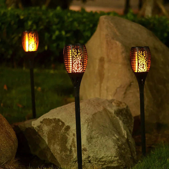 Zewnętrzna lampa solarna pochodnia łatwa w instalacji