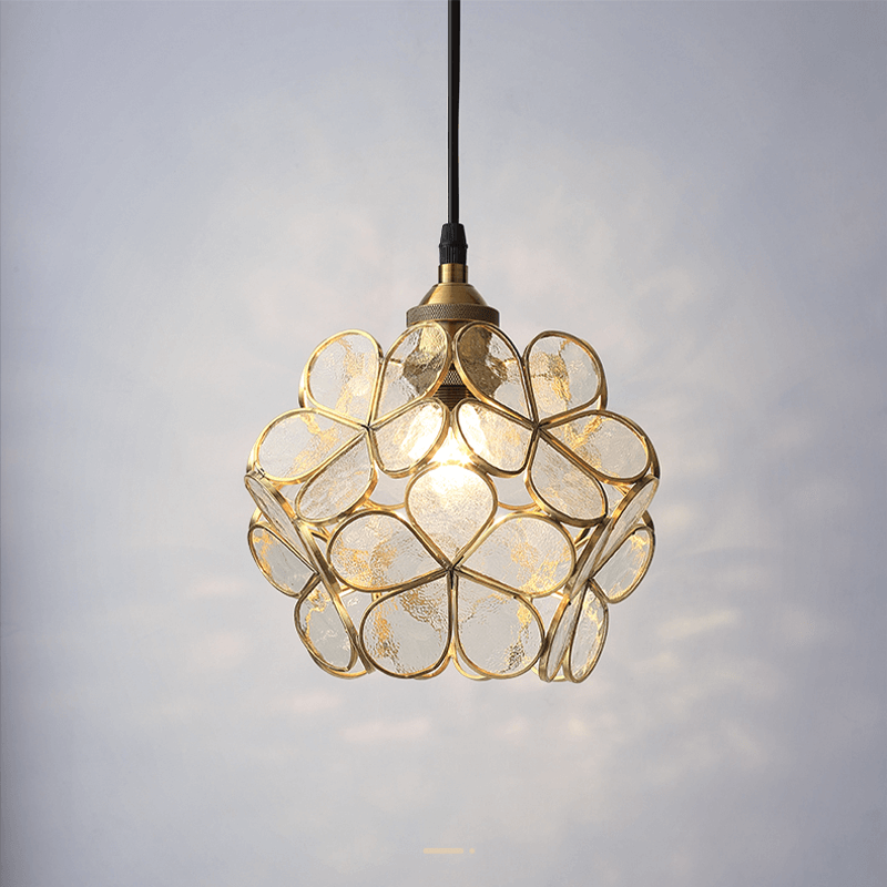 Szklana Lampa Wisząca Płatek Kwiatu - Styl Nordycki