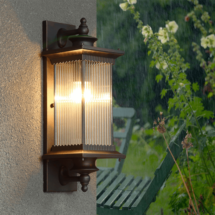 Zewnętrzna Lampa Ścienna Retro Prostokątna