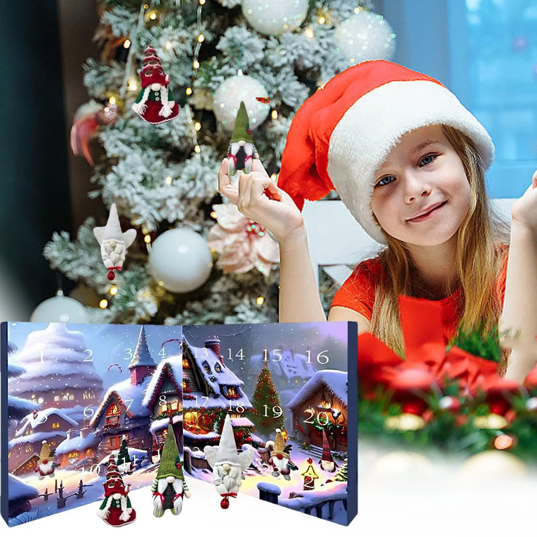 Adwentowy kalendarz świąteczny z 24 krasnalami do kolekcjonowania, kolorowe detale i wysoka jakość wykonania.