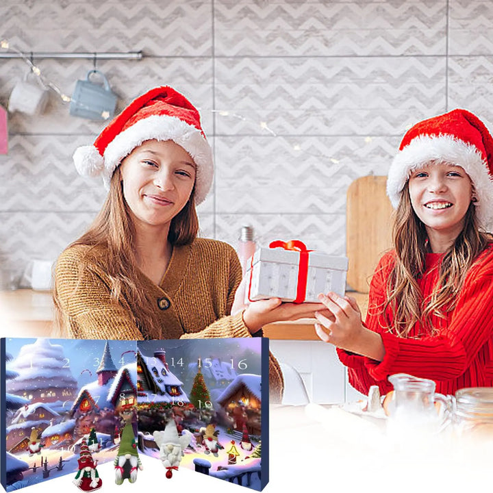 Adwentowy kalendarz świąteczny z 24 krasnalami do kolekcjonowania, kolorowe detale i wysoka jakość wykonania.
