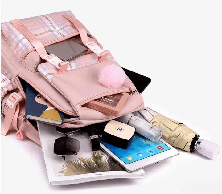 Tornister szkolny o dużej pojemności, elegancki design, żywe kolory niebieski/czarny/różowy/fioletowy, regulowane szelki, praktyczny.