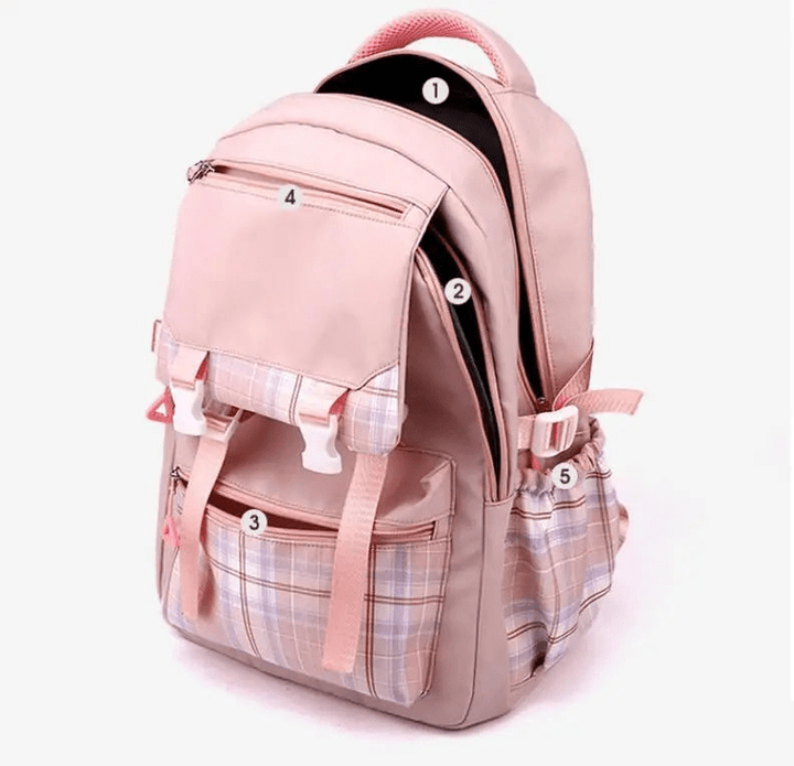 Tornister szkolny o dużej pojemności, elegancki design, żywe kolory niebieski/czarny/różowy/fioletowy, regulowane szelki, praktyczny.