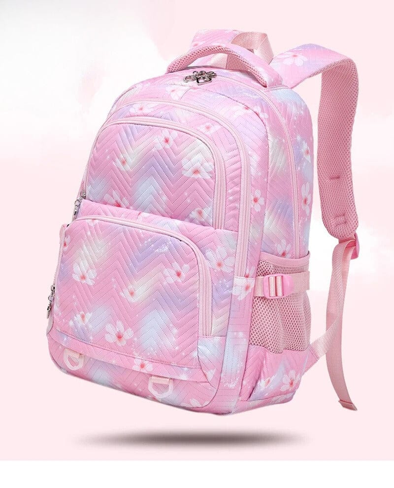 Plecak dziecięcy z wytrzymałego poliestru, widok z przodu, niebieski, nowoczesny design, regulowane szelki dla komfortu i optymalnego przechowywania