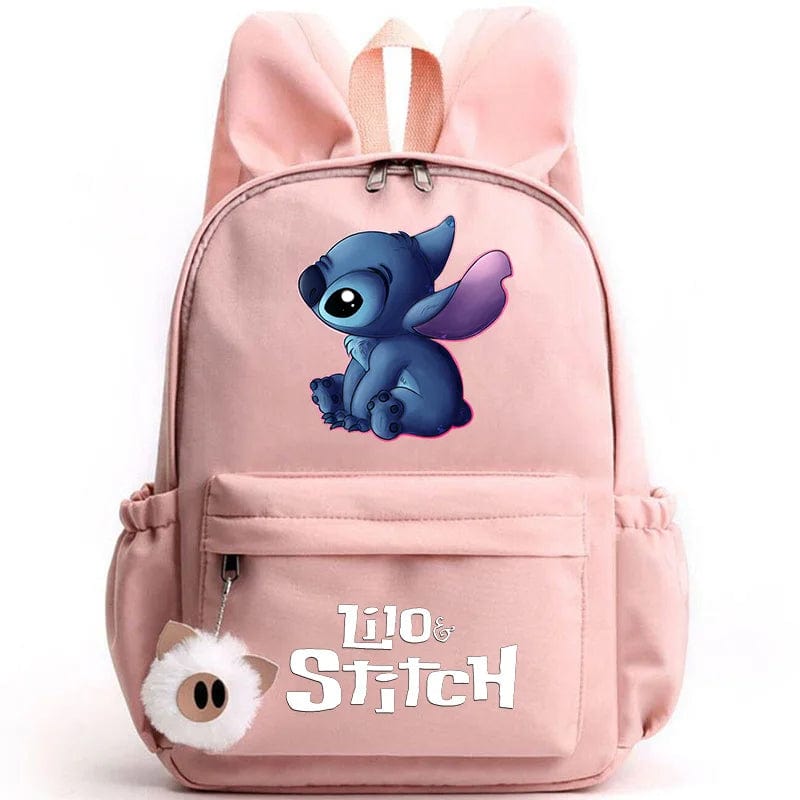Niebieski plecak dziecięcy Stitch z zabawnym motywem i breloczkiem, praktyczny i uroczy design do szkoły.