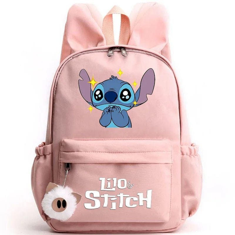 Niebieski plecak dziecięcy Stitch z zabawnym motywem i breloczkiem, praktyczny i uroczy design do szkoły.