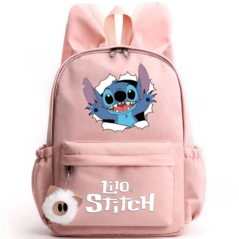 Niebieski plecak dziecięcy Stitch z zabawnym motywem i breloczkiem, praktyczny i uroczy design do szkoły.