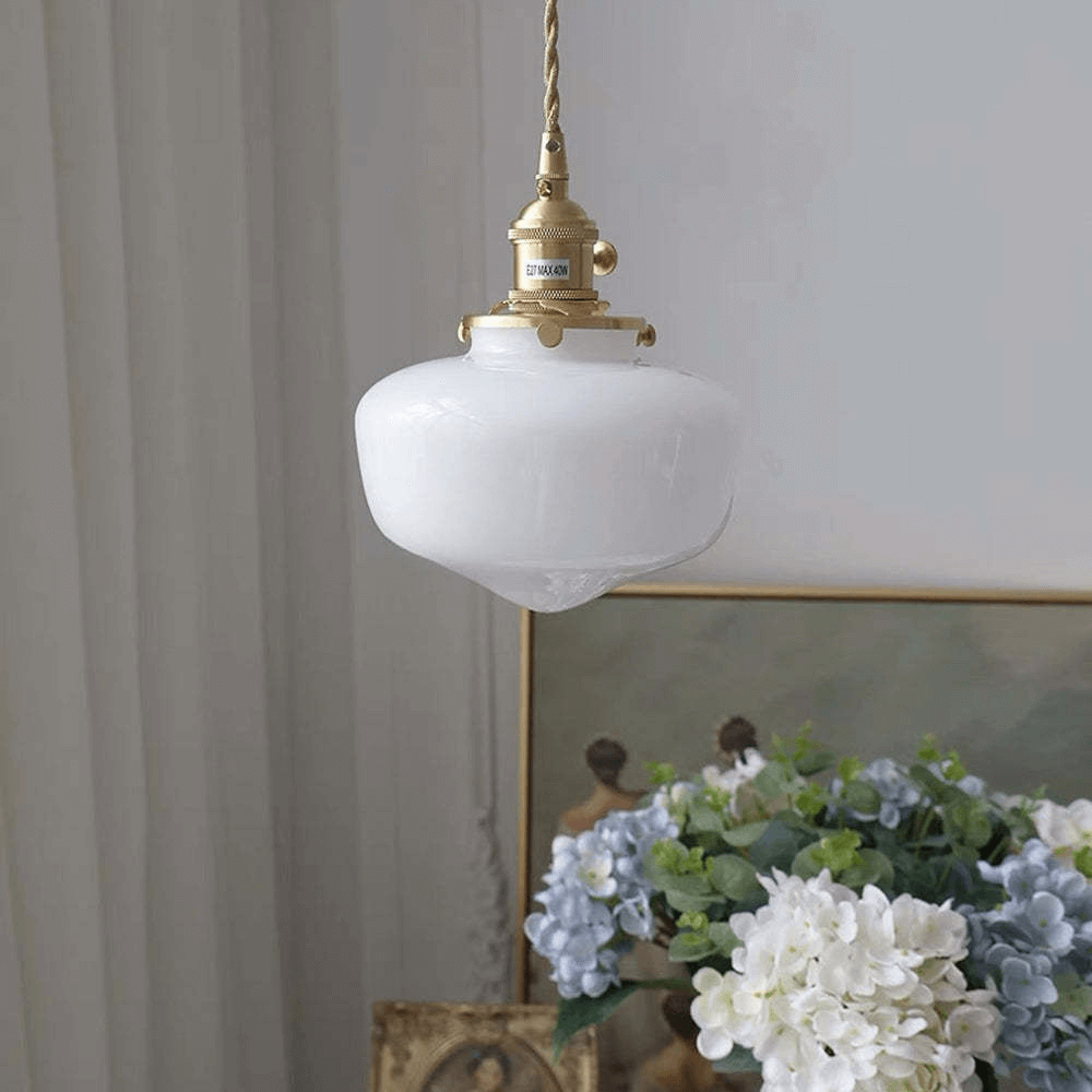 Retro Szklana Lampa Wisząca - Latarnia