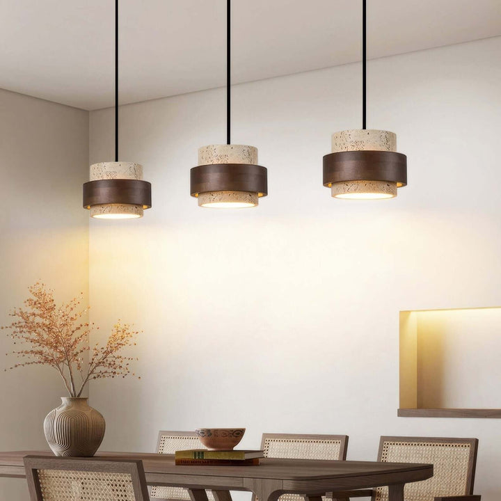 Retro kamienna lampa wisząca Wabi-Sabi