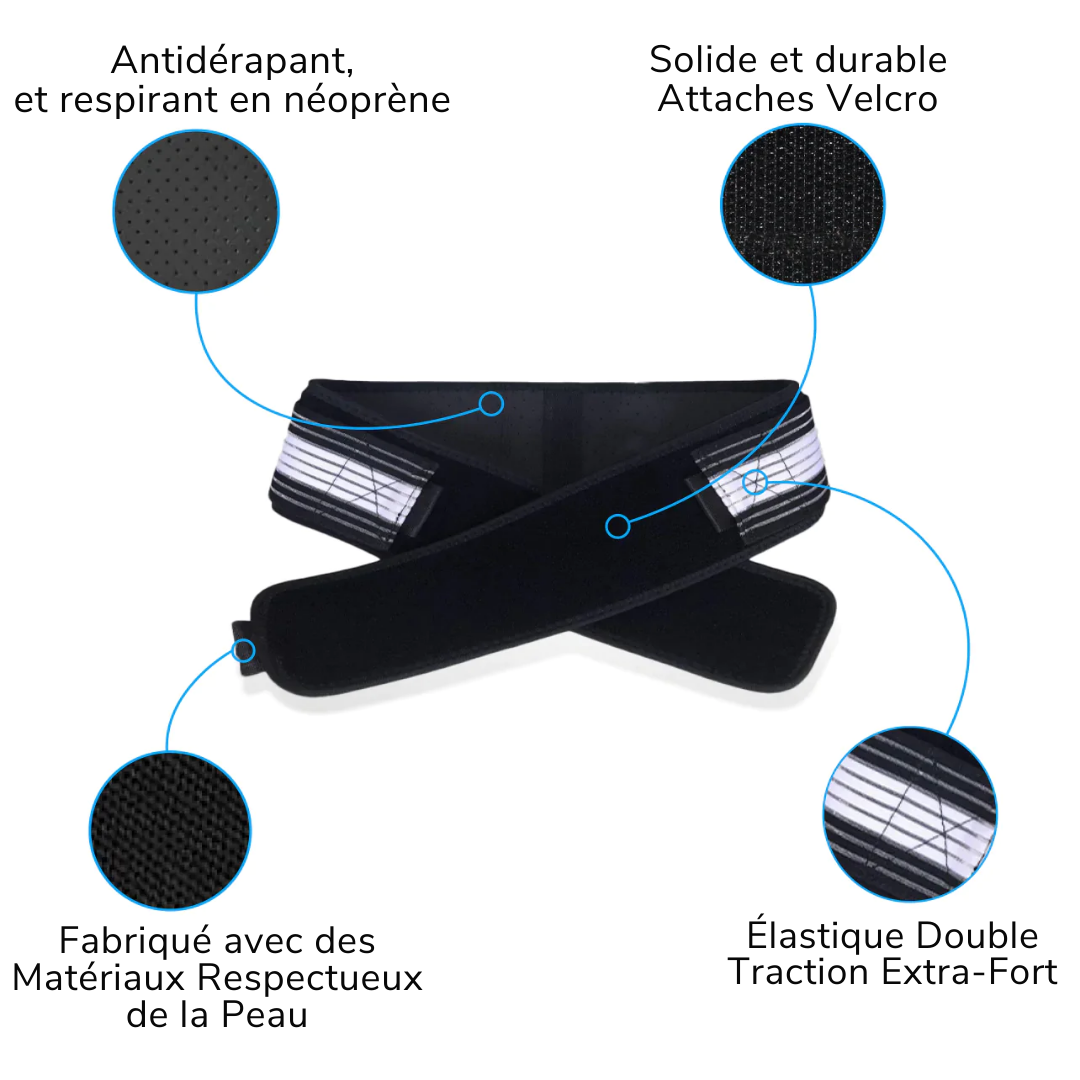Ergonomiczny pas lędźwiowy, czarny, regulowany, do łagodzenia bólu pleców i codziennego komfortu, do dyskretnego użytku