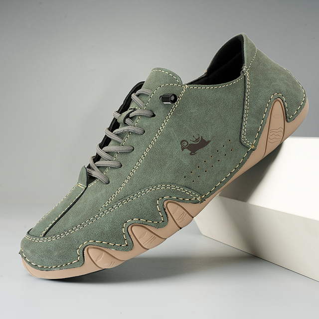 Unisexowe skórzane buty barefoot, brązowe, z elastyczną i antypoślizgową podeszwą dla komfortu i naturalnego ruchu