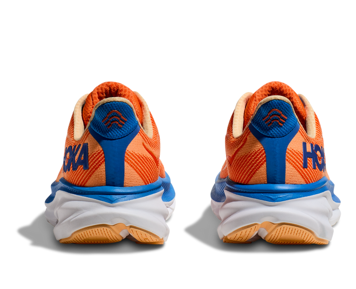 Unisexowe, lekkie buty do biegania Hoka Clifton 9, nowoczesny design, oddychająca cholewka z siateczki dla wydajności i komfortu.