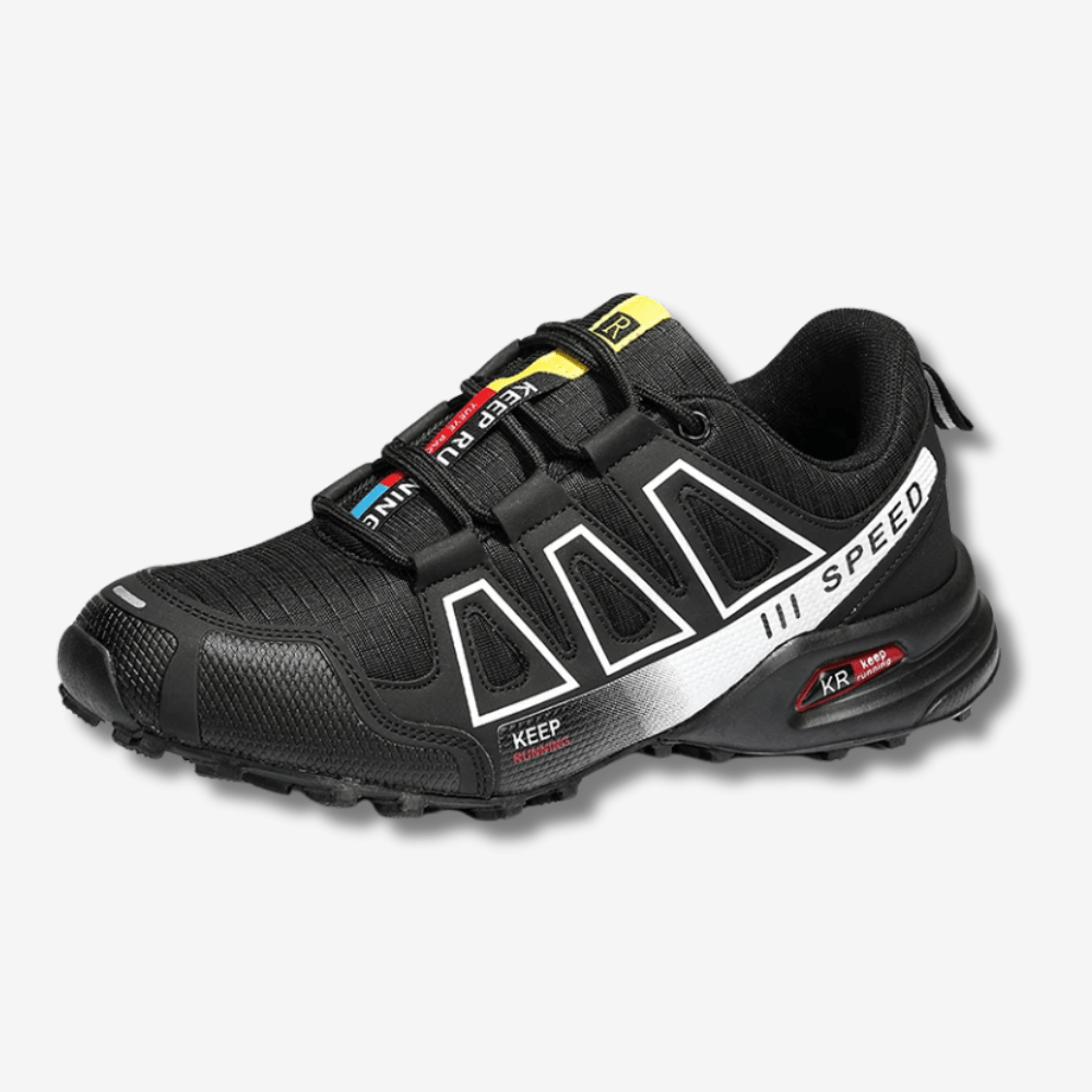 Chaussures de randonnée imperméables bleues, semelle antidérapante, offrant confort et stabilité sur terrains variés.