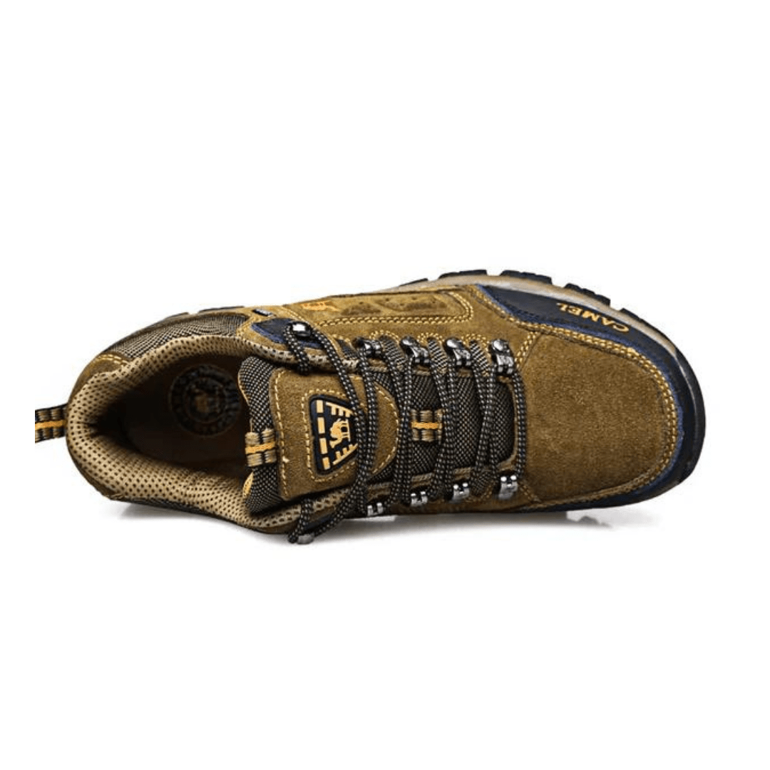 Męskie wodoodporne buty trekkingowe, antypoślizgowa podeszwa, kolor szary, idealne na przygody na świeżym powietrzu.