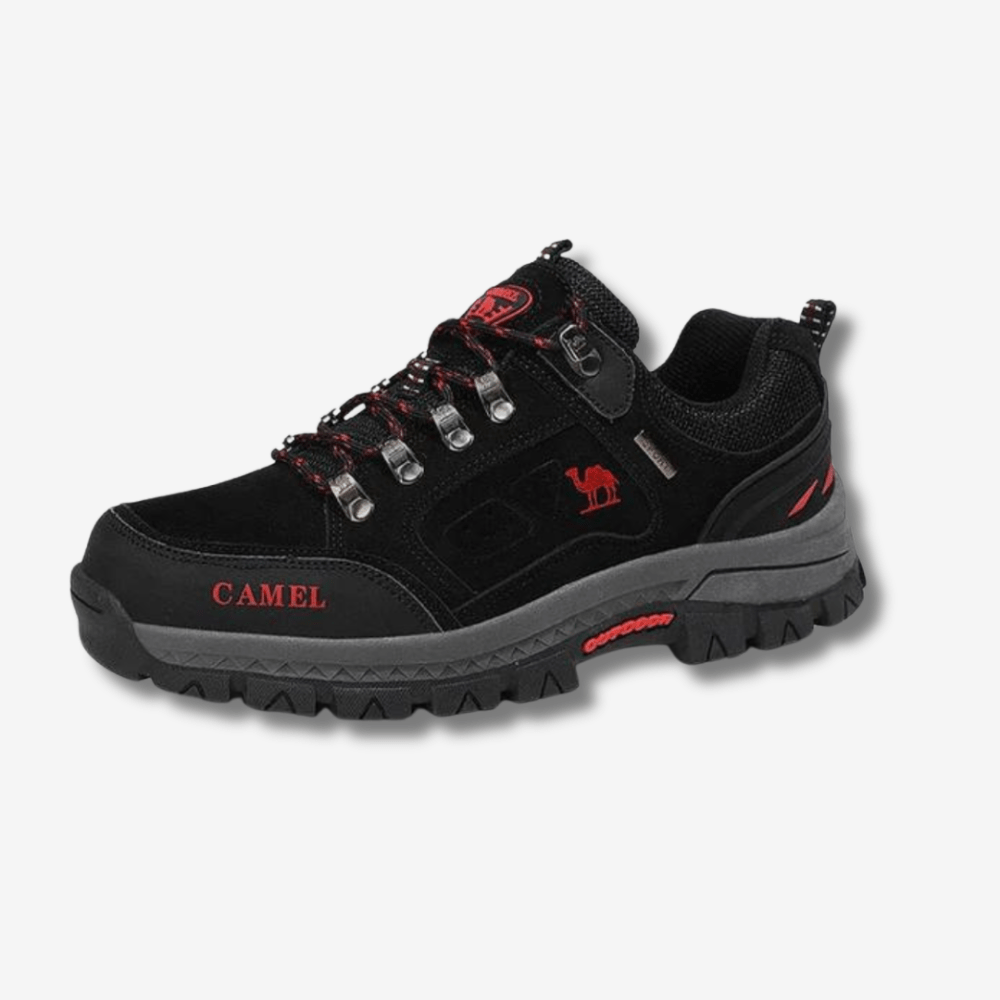 Męskie wodoodporne buty trekkingowe, antypoślizgowa podeszwa, kolor szary, idealne na przygody na świeżym powietrzu.