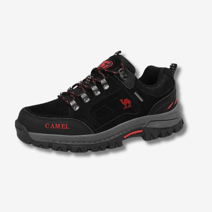 Męskie wodoodporne buty trekkingowe, antypoślizgowa podeszwa, kolor szary, idealne na przygody na świeżym powietrzu.