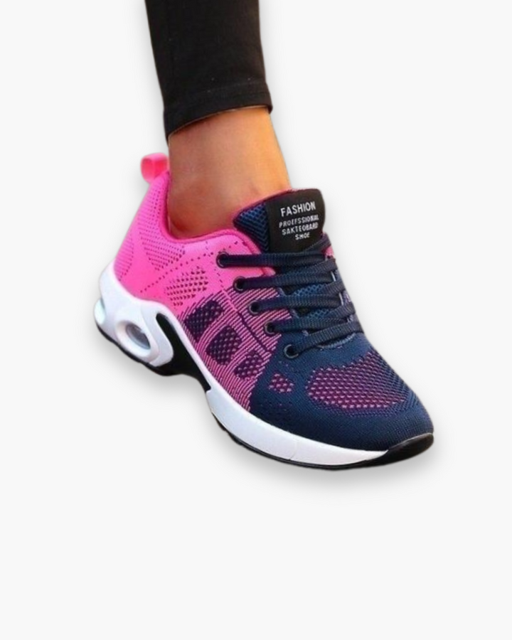 Lekkie buty sportowe dla kobiet, nowoczesny design, oddychający materiał, amortyzująca podeszwa, atrakcyjny kolor.