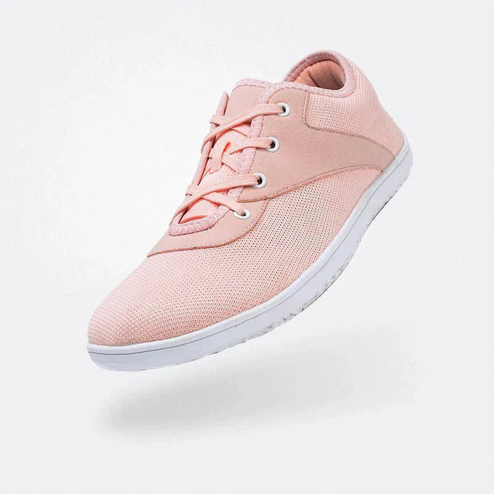 Wygodne buty damskie na halluksy, z amortyzowaną podeszwą, elegancki design, dostępne w kolorach beżowym, szarym, czarnym, różowym.