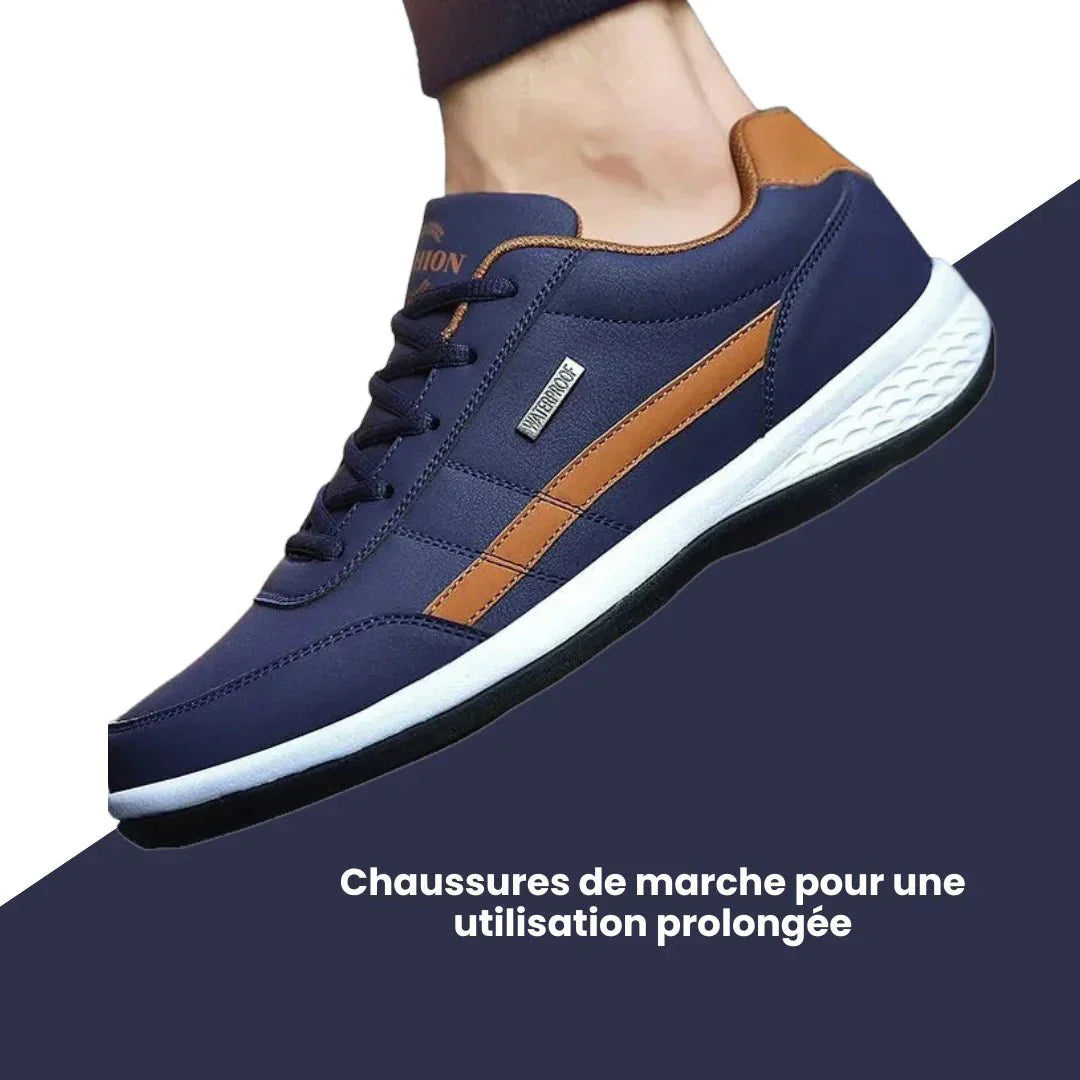 Białe męskie buty ortopedyczne, nowoczesny styl i ergonomiczne wsparcie dla optymalnego komfortu i elegancji.