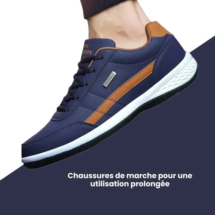 Białe męskie buty ortopedyczne, nowoczesny styl i ergonomiczne wsparcie dla optymalnego komfortu i elegancji.