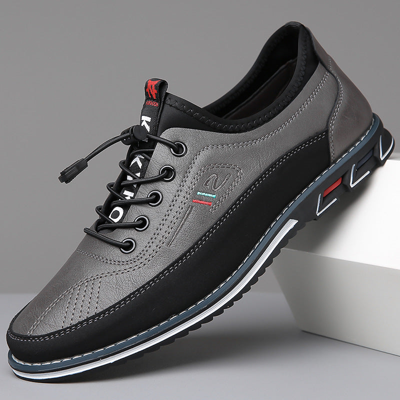 Karmelowe męskie buty Oxford, nowoczesny design, okrągły nosek, sznurowane. Eleganckie i wygodne na formalne okazje.