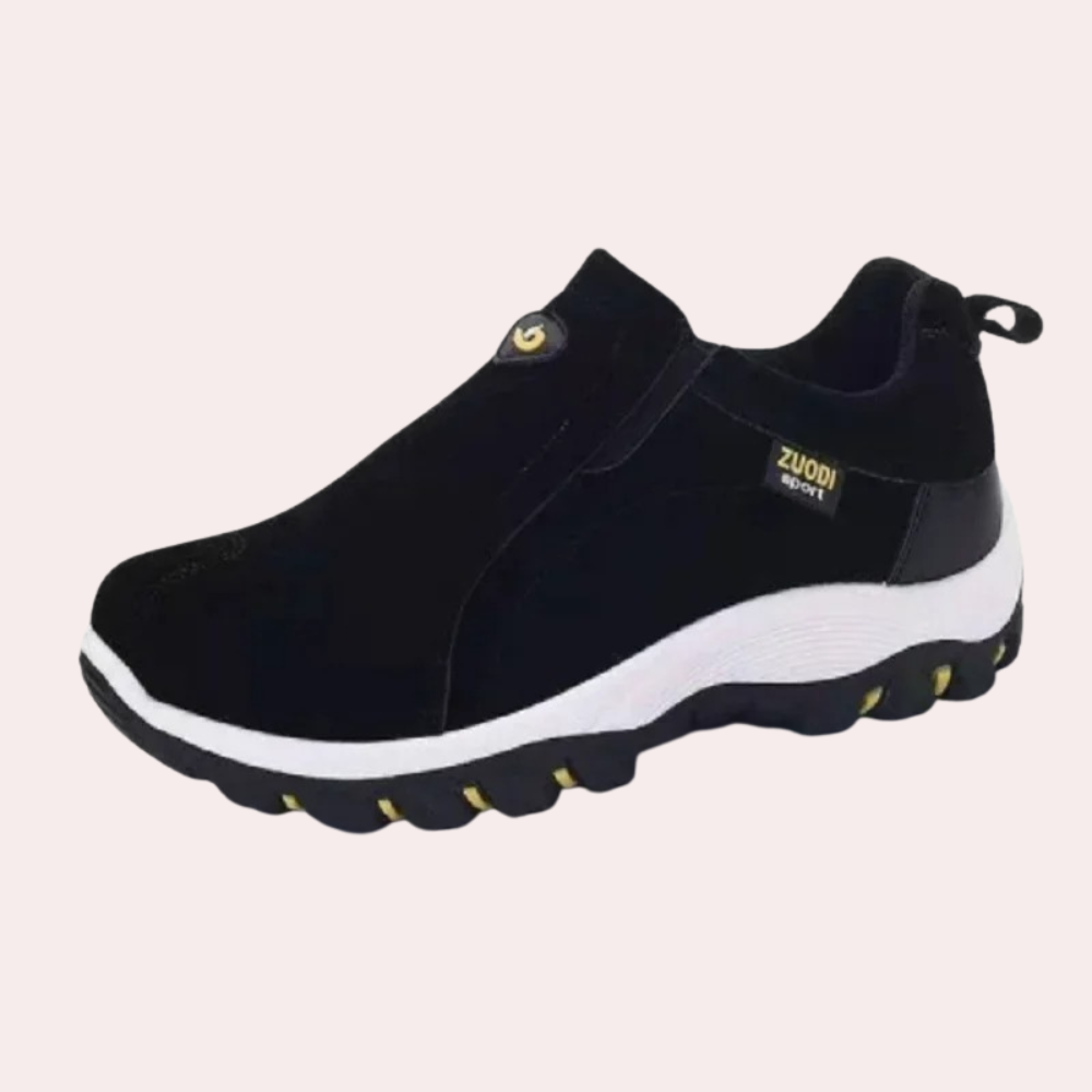 Męskie buty wsuwane ciemnoszare, łączące komfort z nowoczesnym wyglądem.