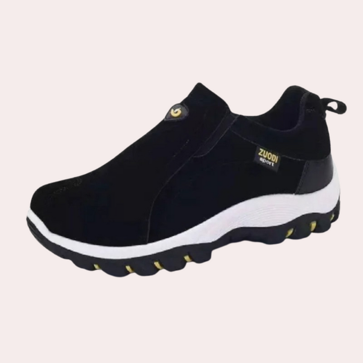 Męskie buty wsuwane ciemnoszare, łączące komfort z nowoczesnym wyglądem.