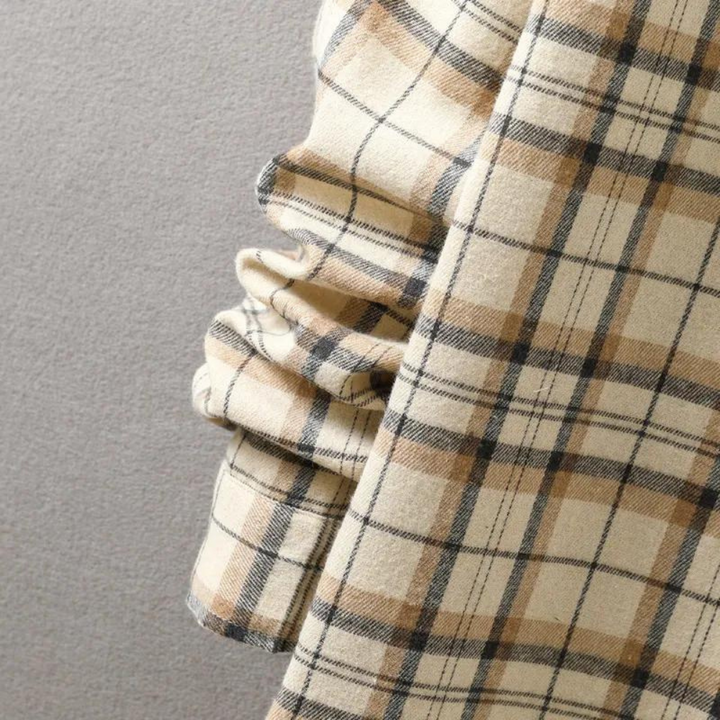 Luksusowa męska koszula w kratę, elegancka i wygodna, z mieszanki bawełny, idealna do casualowego, chic stylu.