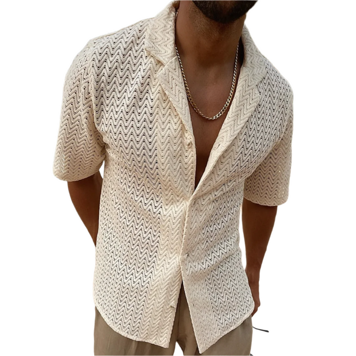 Lekka koszula bawełniana męska, luźny i oddychający krój, idealna na lato i swobodny styl.