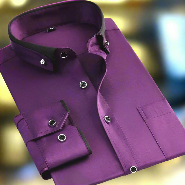 Elegancka męska koszula z długim rękawem, dopasowany krój, komfortowa i stylowa na każdą okazję