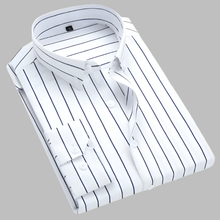 Chemise Oxford à carreaux pour homme en coton, motif bleu et blanc, col boutonné, manches longues, poche poitrine.