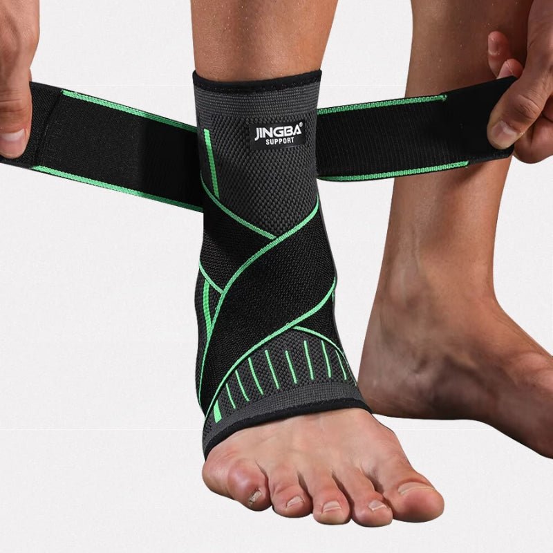 Opaska na kostkę Ortho Compress w kolorze szarym, zapewniająca kompresję i mocne wsparcie w celu złagodzenia zapalenia powięzi podeszwowej i bólu.