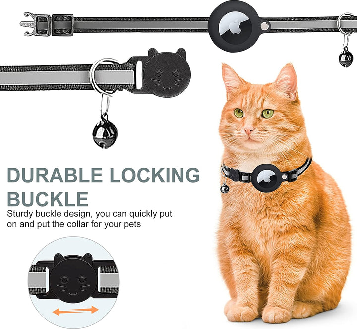 "Collier GPS pour chats, nylon, réfléchissant, fermeture rapide, confortable, visibilité optimale nuit, aventures sécurisées.