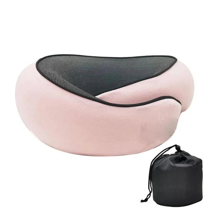 Ergonomiczna szara poduszka podróżna z pianki, kompaktowa, w kształcie litery U dla optymalnego wsparcia szyi i komfortu w podróży.