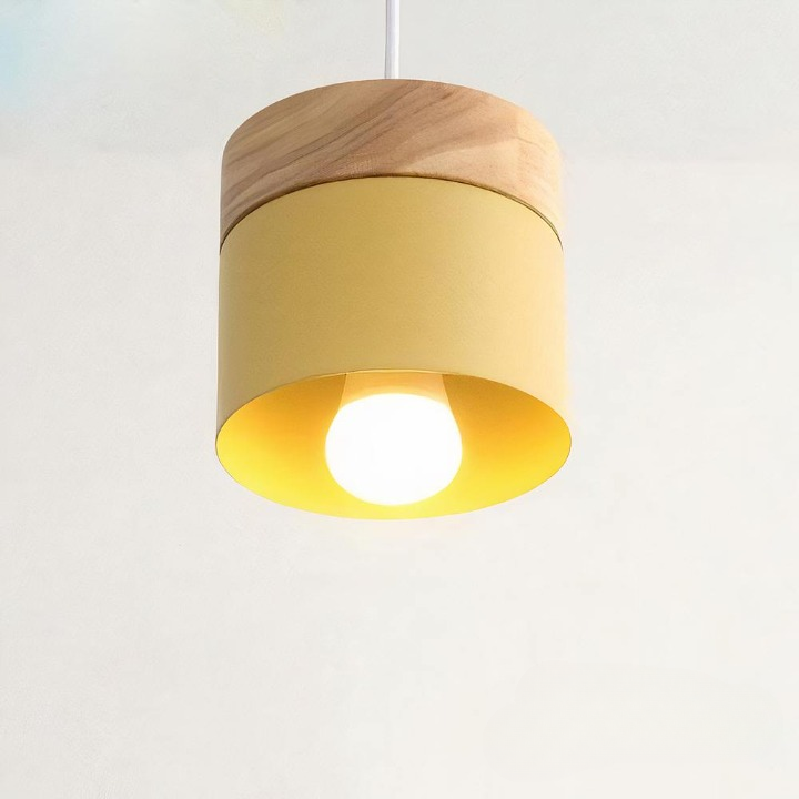 Designerska Lampa Wisząca Drewniana Metalowa – Dekoracja Sypialni