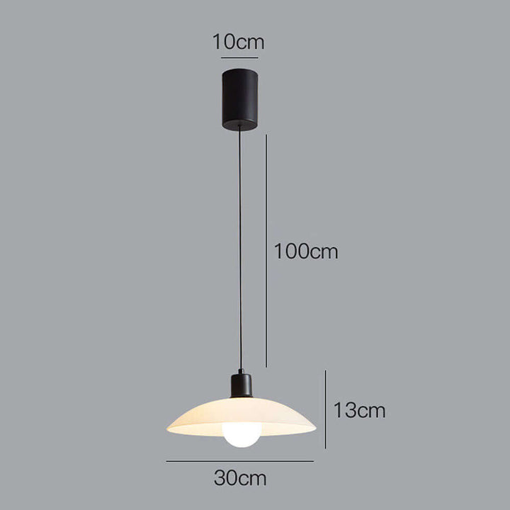 Minimalistyczna Lampa Wisząca z Białego Hartowanego Szkła