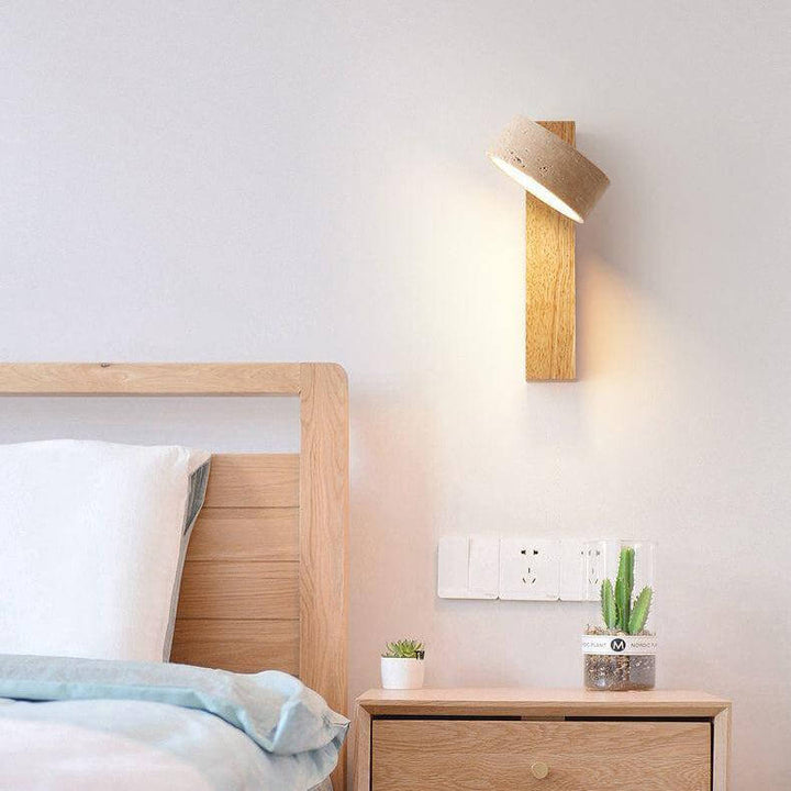 Biała Lampa Ścienna Trawertynowa Wabi Sabi