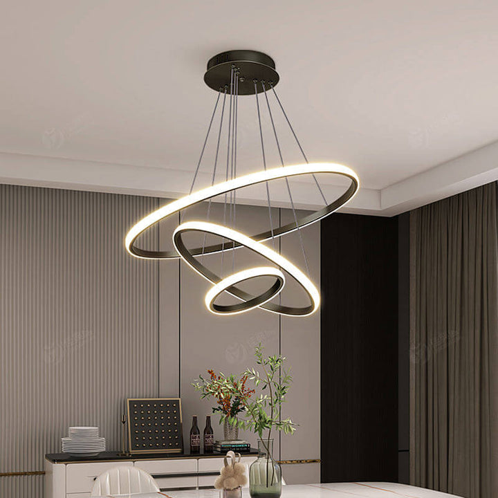 Nowoczesna lampa sufitowa z 3 pierścieniami